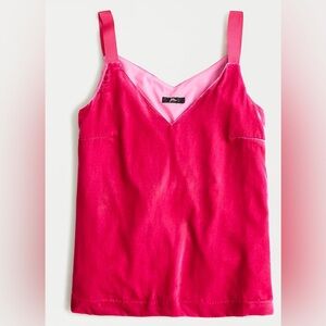 J. Crew Fuchsia Velvet Camisole